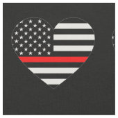 Thin Red Line Flag Heart Stof (Close Up)