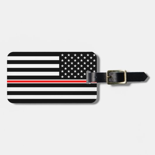 Thin Red Line Flag: Hero van de brandweer Bagagelabel (Voorkant horizontaal)