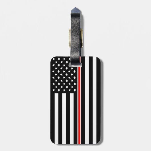 Thin Red Line Flag: Hero van de brandweer Bagagelabel (Achterkant verticaal)