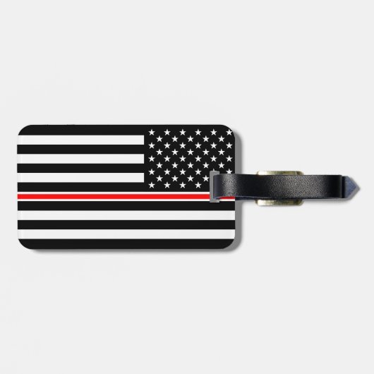 Thin Red Line Flag: Hero van de brandweer Bagagelabel (Achterkant horizontaal)