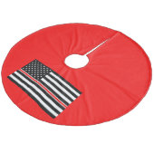 Thin Red Line Flag: Hero van de brandweer Fleece Kerstboom Rok (Gekanteld)