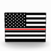 Thin Red Line Flag: Hero van de brandweer Fotoblokken (Voorkant)