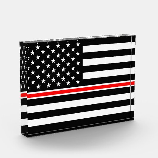 Thin Red Line Flag: Hero van de brandweer Fotoblokken (Links)