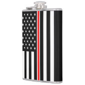 Thin Red Line Flag: Hero van de brandweer Heupfles (Links)