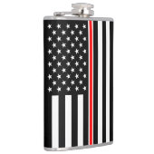 Thin Red Line Flag: Hero van de brandweer Heupfles (Rechts)