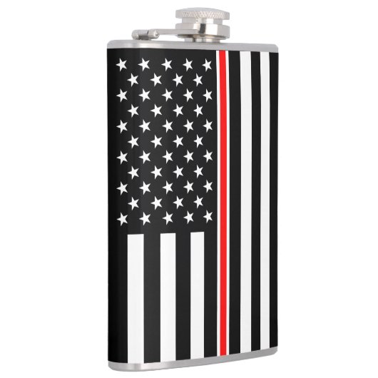 Thin Red Line Flag: Hero van de brandweer Heupfles (Rechts)