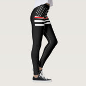 Thin Red Line Flag: Hero van de brandweer Leggings (Rechts)