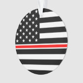 Thin Red Line Flag: Hero van de brandweer Ornament (voorkant)