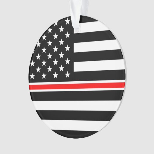 Thin Red Line Flag: Hero van de brandweer Ornament (voorkant)