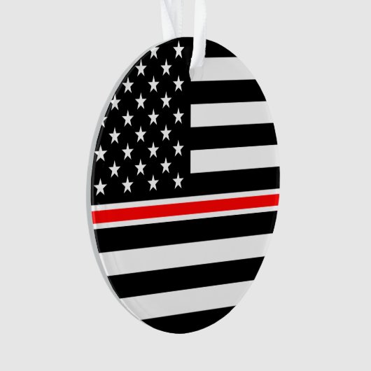 Thin Red Line Flag: Hero van de brandweer Ornament (voorkant)