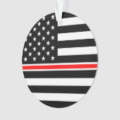 Thin Red Line Flag: Hero van de brandweer Ornament (voorkant)