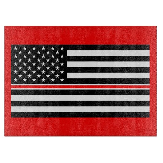 Thin Red Line Flag: Hero van de brandweer Snijplank (Voorkant)