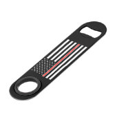 Thin Red Line Flag: Hero van de brandweer Speed Flessenopener (Voorkant Gekanteld)