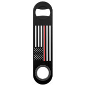 Thin Red Line Flag: Hero van de brandweer Speed Flessenopener (Achterkant)