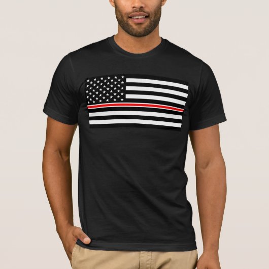 Thin Red Line Flag: Hero van de brandweer T-shirt (Voorkant)