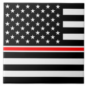 Thin Red Line Flag: Hero van de brandweer Tegeltje (Voorkant)