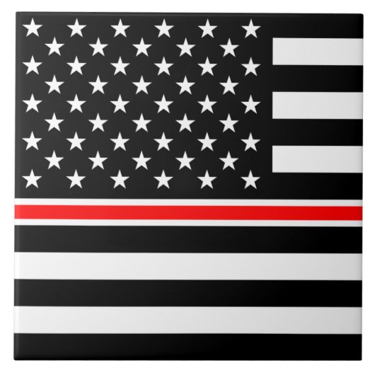 Thin Red Line Flag: Hero van de brandweer Tegeltje (Voorkant)