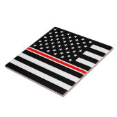 Thin Red Line Flag: Hero van de brandweer Tegeltje (Zijkant)