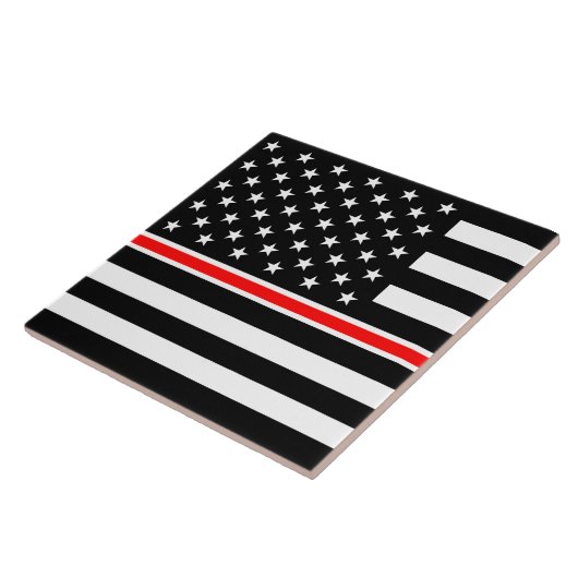 Thin Red Line Flag: Hero van de brandweer Tegeltje (Zijkant)