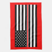 Thin Red Line Flag: Hero van de brandweer Theedoek (Verticaal)