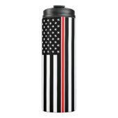 Thin Red Line Flag: Hero van de brandweer Thermosbeker (Voorkant)