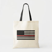Thin Red Line Flag: Hero van de brandweer Tote Bag (Voorkant)