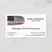 Thin Red Line Flag Persoonlijke brandweerman Visitekaartje (Voorkant)