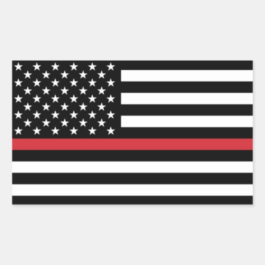 "Thin Red Line Flag"-sticker Rechthoekige Sticker (Voorkant)