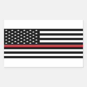 "Thin Red Line Flag"-sticker Rechthoekige Sticker
