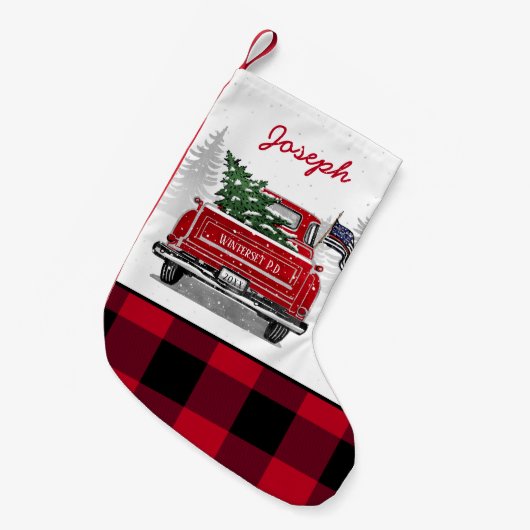 Thin Red Line Flag  Truck Buffalo Pset Kleine Kerstsok (Voorkant (Hangend))