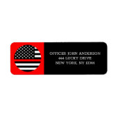 Thin Red Line Flag, Verenigde Staten Fire Service  Etiket (Voorkant)