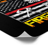 Thin Red Line Gepensioneerde Brandweerman Pensioen Poster (Hoek)