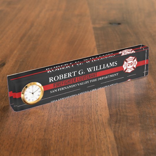 Thin Red Line Gepersonaliseerd naam en nummer stat Naambordje (Zijkant)