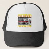 Thin Red Line Ging Firefighter Retirement Trucker Pet (Voorkant)