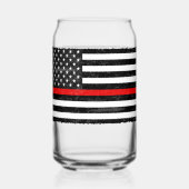Thin Red Line Grungy Amerikaanse vlag Blikvorm Glas (Voorkant)
