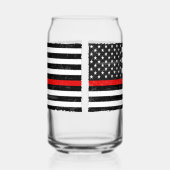 Thin Red Line Grungy Amerikaanse vlag Blikvorm Glas (Links)