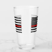 Thin Red Line Grungy Amerikaanse vlag Glas (Rechts)