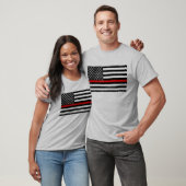Thin Red Line Grungy Amerikaanse vlag T-shirt (Unisex)