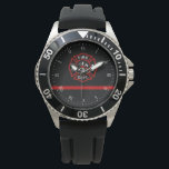 Thin Red Line Maltese Cross Firefighter Horloge<br><div class="desc">Je maakt deel uit van de broederschap en het sternendom van brandveiligheid. Geniet van een modern en stijlvol geschenk voor jezelf of voor de favoriete brandweerman in je leven.</div>