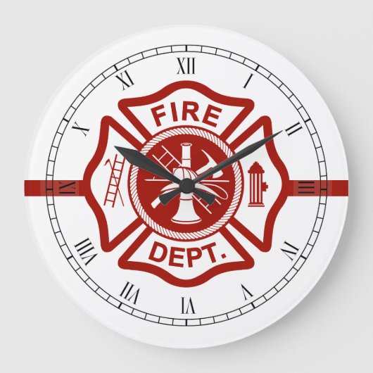 Thin Red Line Maltese kruis wit Grote Klok (Voorkant)