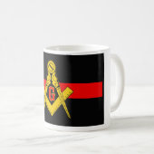 THIN RED LINE MASONIC FIREFIGHTER COFFEE MOK (Voorkant rechts)