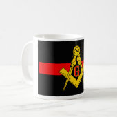 THIN RED LINE MASONIC FIREFIGHTER COFFEE MOK (Voorkant links)