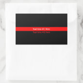 Thin Red Line Memorial Symbolisch met tekst op Rechthoekige Sticker (Tas)
