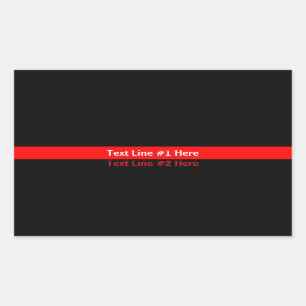 Thin Red Line Memorial Symbolisch met tekst op Rechthoekige Sticker