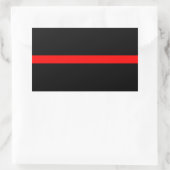 Thin Red Line Memorial Symbolisch op Rechthoekige Sticker (Tas)