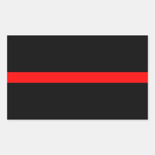 Thin Red Line Memorial Symbolisch op Rechthoekige Sticker (Voorkant)