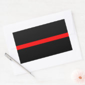 Thin Red Line Memorial Symbolisch op Rechthoekige Sticker (Envelop)