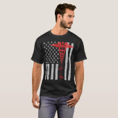 Thin Red Line Nurse Caduceus Amerikaanse vlag T-shirt (Voorkant volledig)