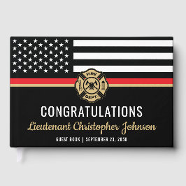 Thin Red Line Patriottic Firefighter Retirement Gastenboek