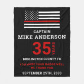 Thin Red Line Personalized Firefighter Retirement Fleece Deken (Voorkant)